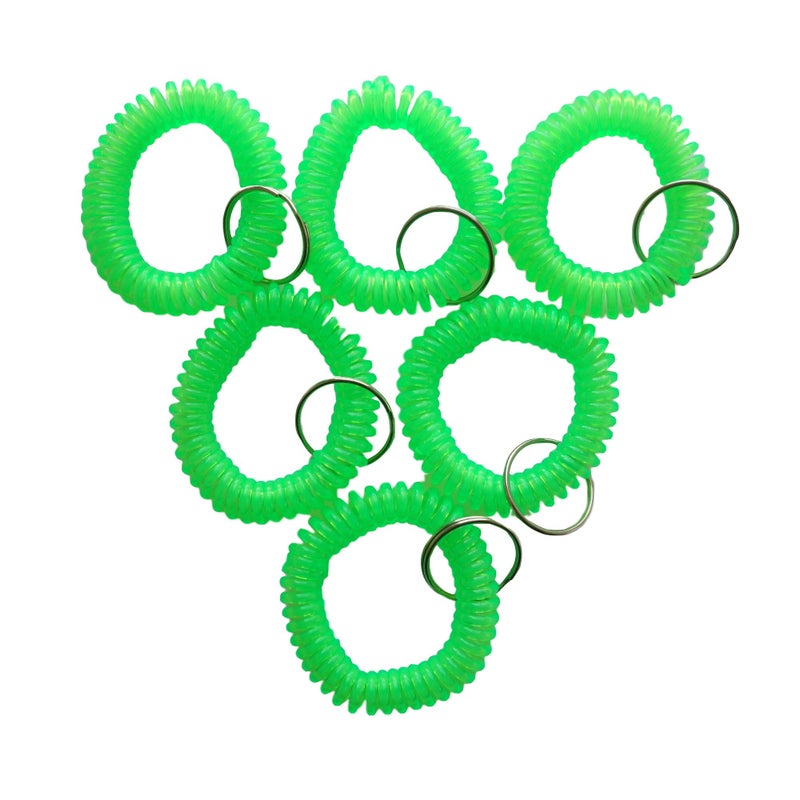 HAMIYELL Pack of 36 Colorful Spring Spiral Wrist Coil Key Chain  Wristband Key Ring (Green) - Image 2